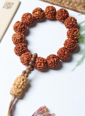 天然金刚菩提手串盘串文玩手饰男女款手链手持念珠单圈度母流苏款