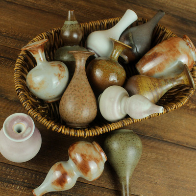 景德镇复古小花瓶茶桌装饰摆件瓶