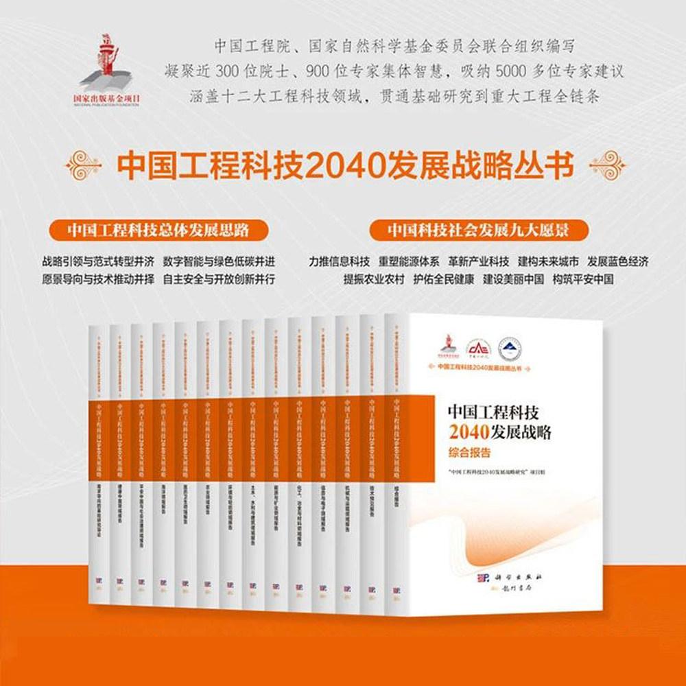 【全13册】中国工程科技2040发展战略丛书土木水利与建筑环境与轻纺能源与矿业综合报告医药卫生技术预见