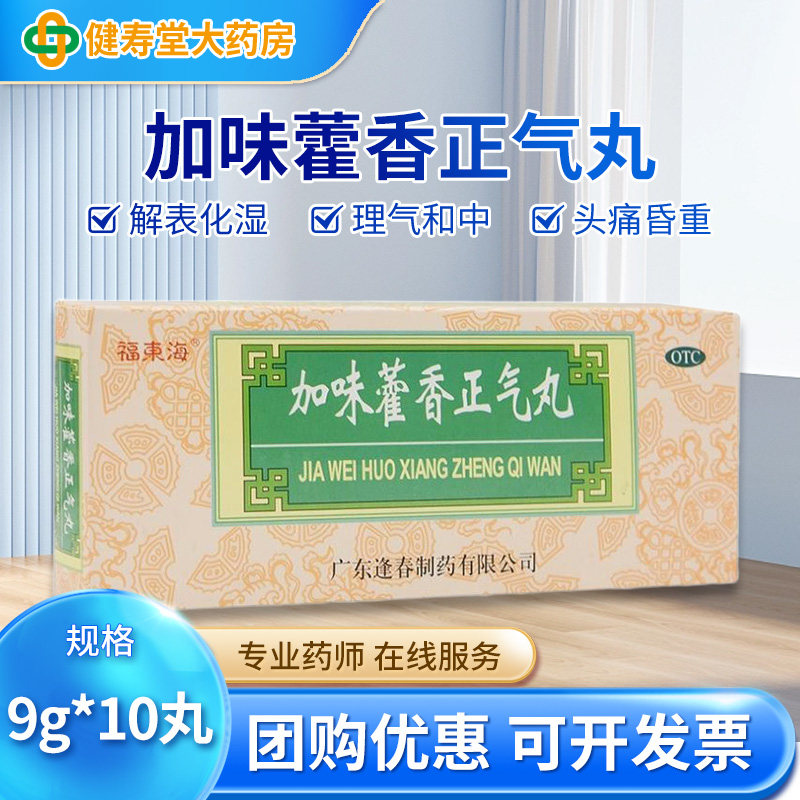 福东海 加味藿香正气丸 9g*10丸/盒 解表化湿理气和中外感风寒