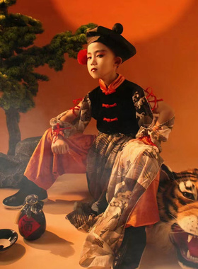 六一儿童武松打虎戏服成人话剧舞台表演出服幼儿园练功夫武术服装