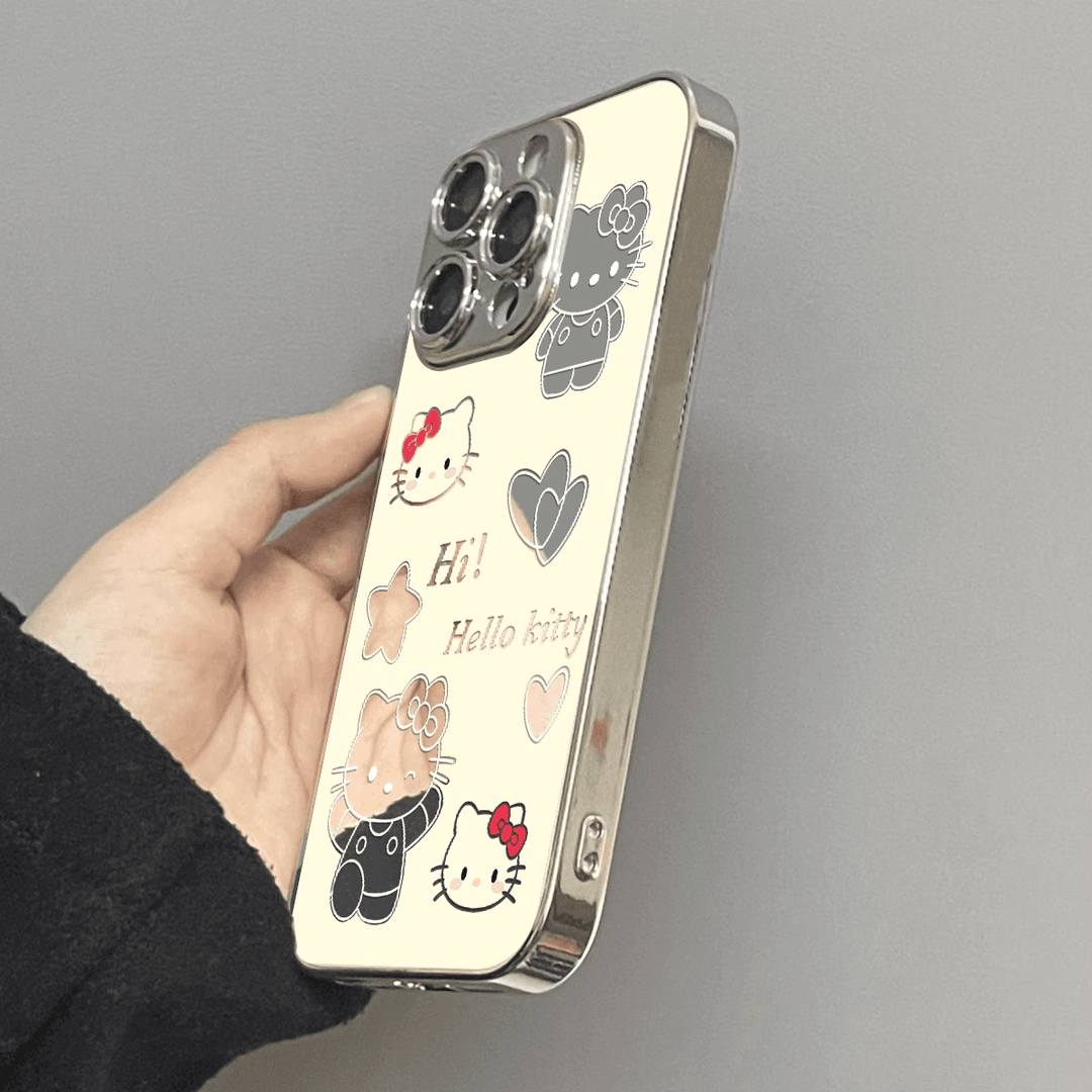 韩系ins镜面爱心KT猫苹果手机壳