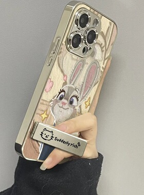 油画朱迪适用苹果16promax手机壳iPhone15新款14pro保护套13镜面12防摔11情侣款16plus个性创意XSMAX/7PLUS/8