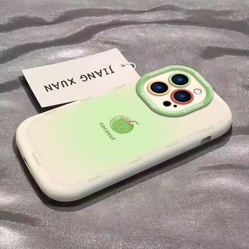 晕染渐变椰子创意防摔泡芙手机壳