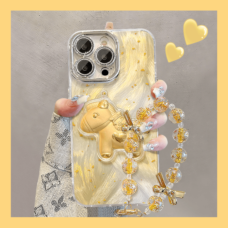 金箔马上有钱公仔适用17手机壳
