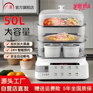 电蒸锅多功能家用三层电煮锅2025多层自动断电定时新款蒸煮一体锅