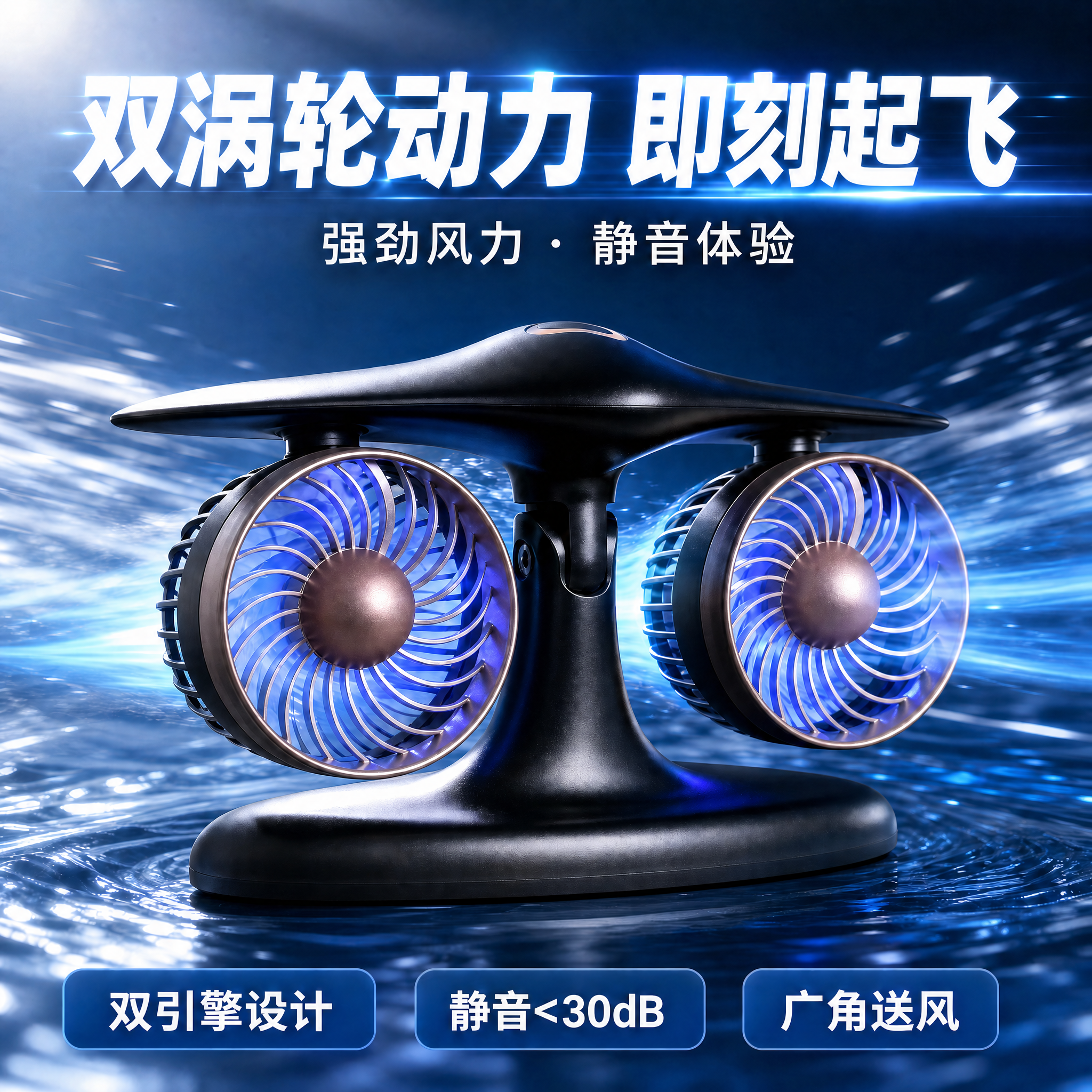 桌面风扇办公室静音充电款科技感小型飞机循环涡轮扇自由调节角充电便携超长续航2026新款学生日礼物创意摆件