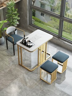 一体 轻奢岩板阳台茶桌小户型家用桌椅组合功夫茶台泡茶具套装