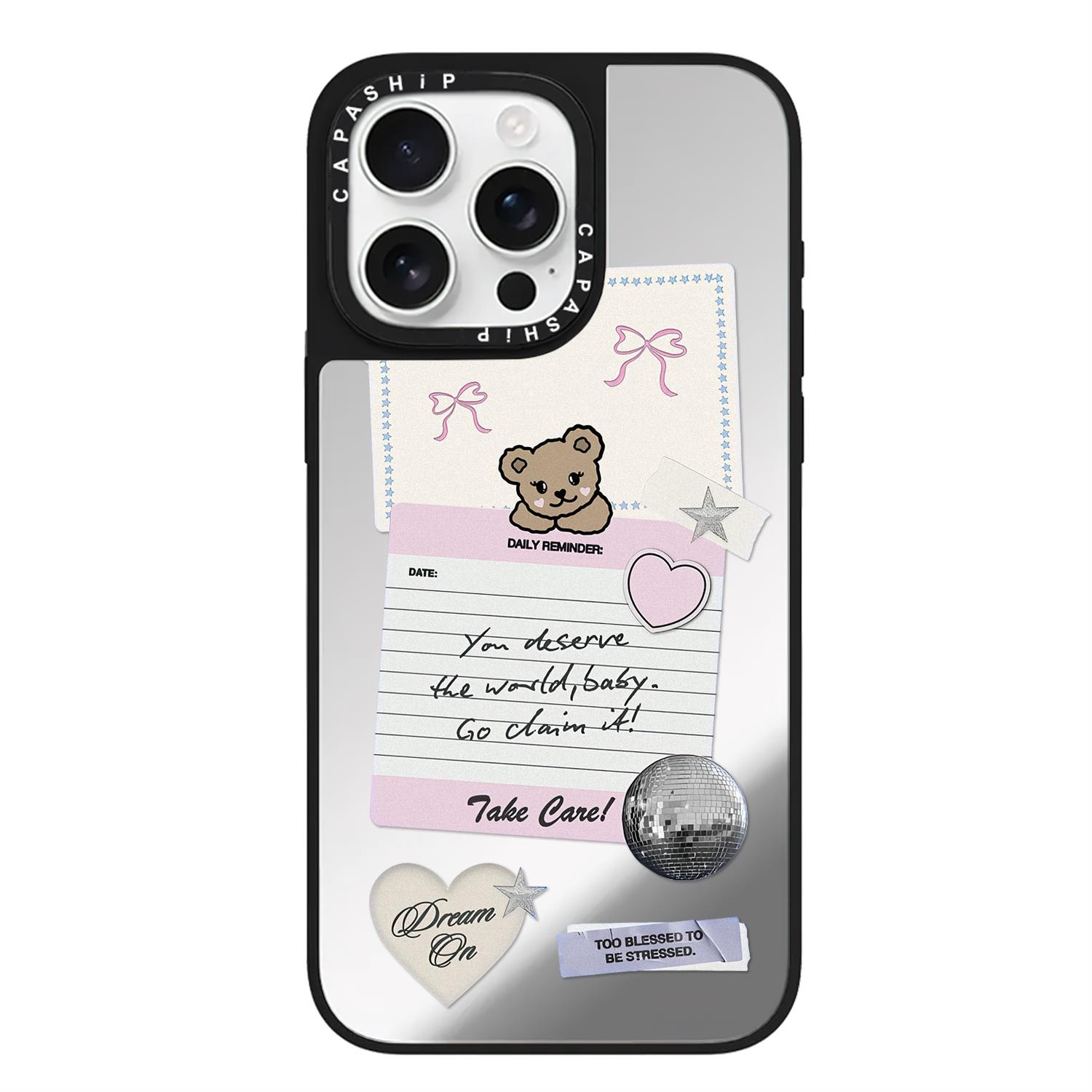 CASE适用苹果15iPhone14plus16镜面13promax17磁吸可爱天使小熊xr手机壳12防摔11新款xs高级感tif保护套