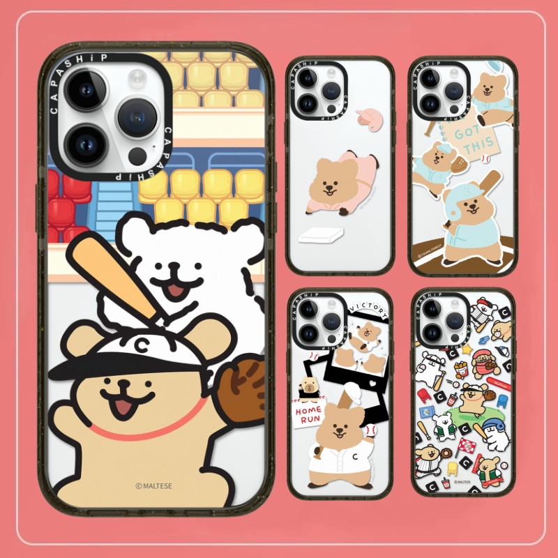 CASE适用苹果15iPhone14plus16亚克力13promax17磁吸Magsafe棒球线条小狗手机壳12防摔11新款高级感保护套