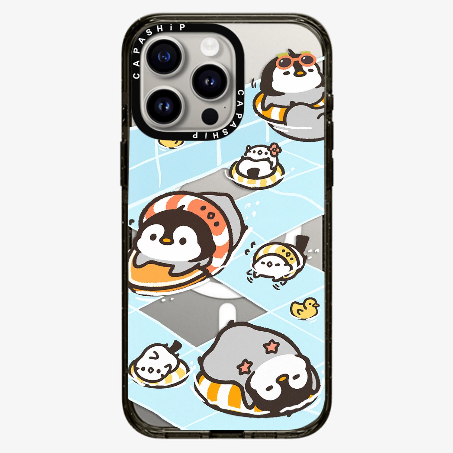 CASE适用苹果15iPhone14plus16亚克力13promax17磁吸Diamooopen企鹅呆小毛手机壳12防摔11高级感tif保护套