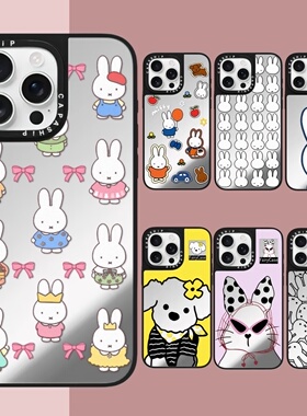 CASE适用苹果15iPhone14plus16ti镜面13promax17磁吸Magsafe可爱米菲兔xr手机壳12防摔11新款xs高级感保护套