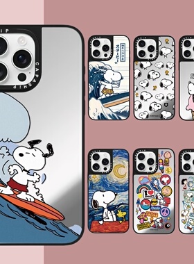 CASE适用苹果15iPhone14plus16ti镜面13promax17磁吸Magsafe可爱史努比xr手机壳12防摔11新款xs高级感保护套