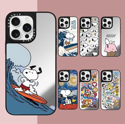 C家适用苹果15iPhone14plus16ti镜面13promax17磁吸Magsafe可爱史努比xr手机壳12防摔11新款xs高级感保护套