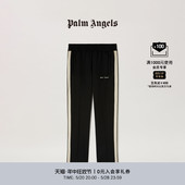 Angels男士 24春夏新品 黑色LOGO刺绣侧条纹休闲运动裤 Palm