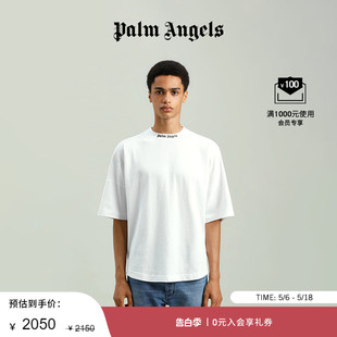 男女同款 Palm 款 圆领T恤 Angels经典 白色棉质LOGO印花宽松短袖