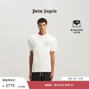 Angels男女同款 Palm T恤 24春夏新品 白色MONOGRAM铆钉缀饰短袖