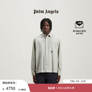 Angels男士 Palm 浅蓝色条纹LOGO刺绣长袖 衬衫 外套