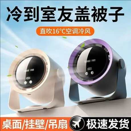 桌面风扇小型静音办公室桌上面2025新款台式电风扇家用壁挂厨房