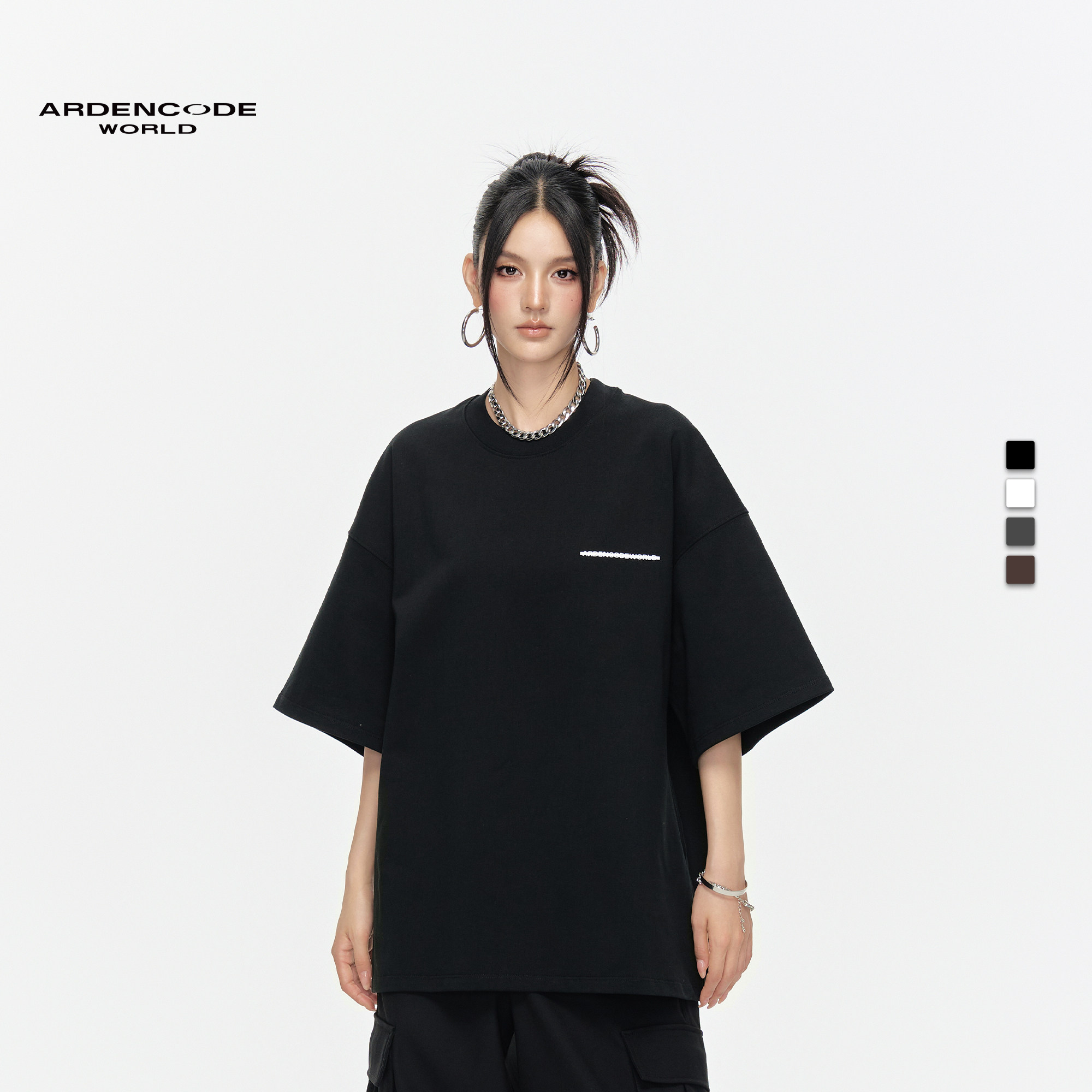 ARDENCODE明星同款秋季短袖男女大宽松重磅纯棉印花T恤T5/T8版型