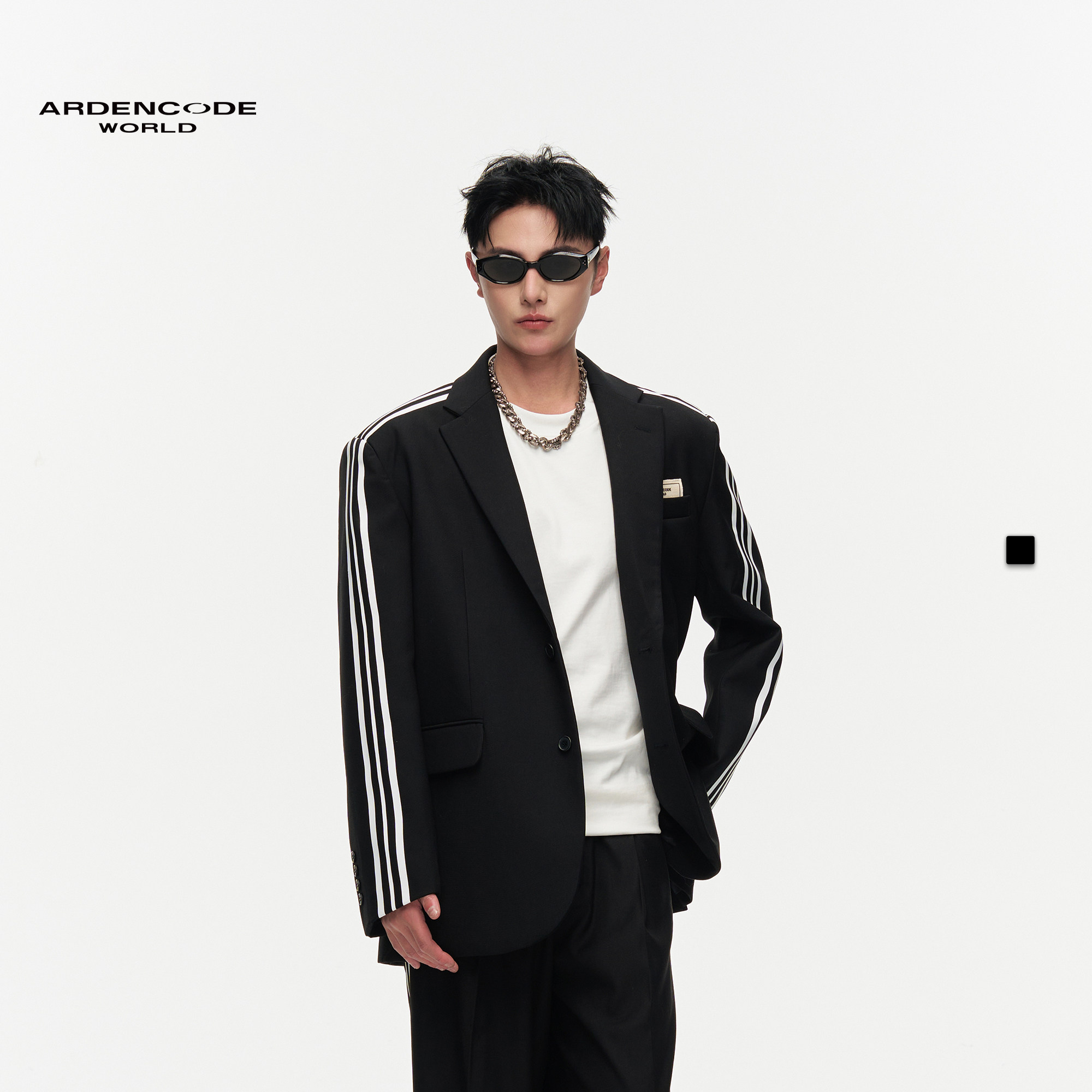 ARDENCODE明星同款印花大宽松混纺西装外套男女休闲西服 X1版型