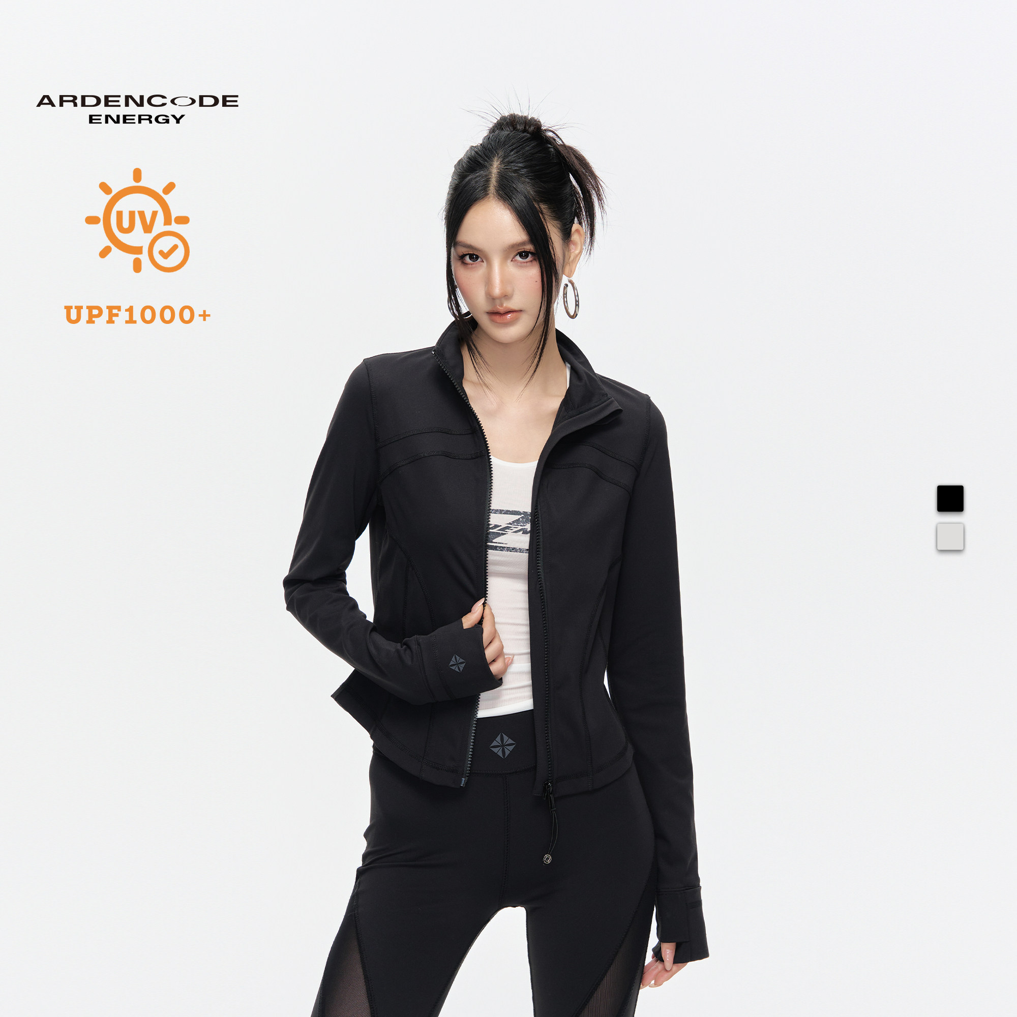 ARDENCODEENERGY女款210G立领收腰短款防晒健身瑜伽骑行短运动服