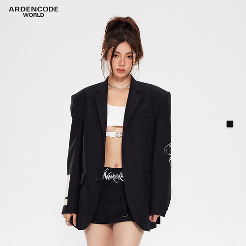 印花西装外套ARDENCODE宽松