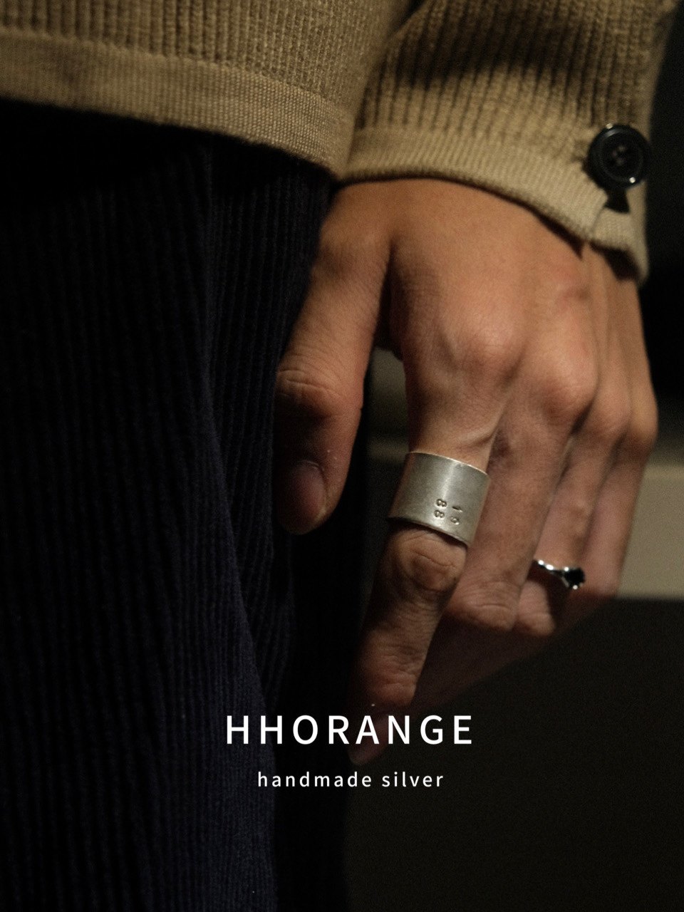 《1988》hhorang原创s999纯银手工錾刻小众数字极简宽版男生戒指