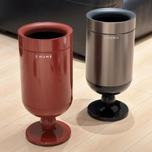 垃圾桶2026新款客厅高颜值中古风大容量可移动免弯腰高脚酒杯家用