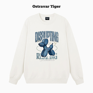 套头圆领无帽女卫衣上衣 Tiger潮牌2025秋冬季 专柜授权 Ostravar