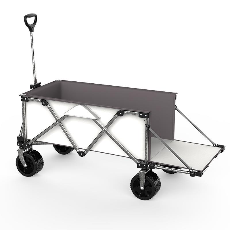 户外折叠野餐车营地手推车购物摆摊买菜小推车露营带拖斗野营车配件