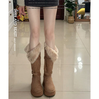 厚底加绒雪地靴女款2025新款冬季