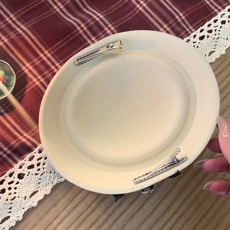 发饰帽子水手丝绒蝴蝶结水手礼帽千金发夹发夹学院风头饰老钱风