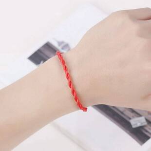 脚上戴的红绳子挂绳脚绳细款手绳手链脚上学生男生新款珠本命年
