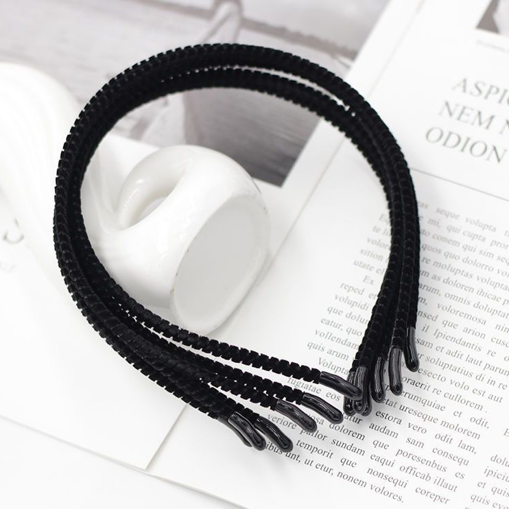 黑色套头饰扣底材料手工布头百搭高弹力发箍胚底发饰品加长底板