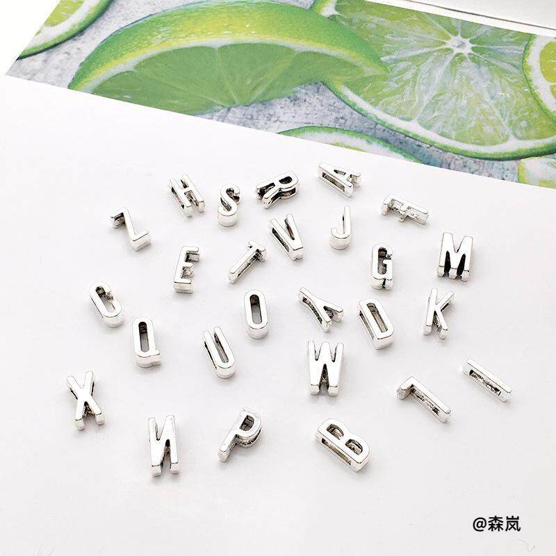 简约金属字母吊坠手工饰品配件自制闺蜜手绳项链纪念礼物制作材料