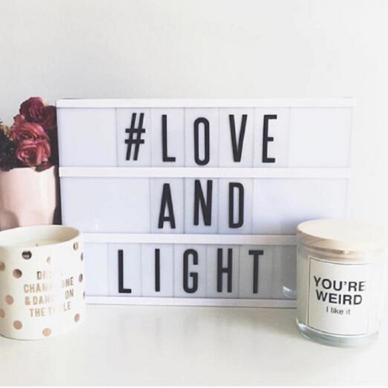 ins北欧装饰Lightbox字母灯箱A4A5家居童品创意生日礼物摆件