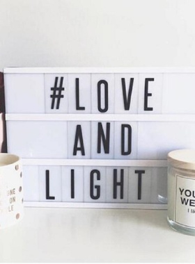 ins北欧装饰Lightbox字母灯箱A4A5家居童品创意生日礼物摆件