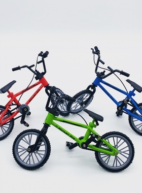 红色自行车生日装饰蓝色单车迷你小号造型车子儿童男孩蛋糕摆件