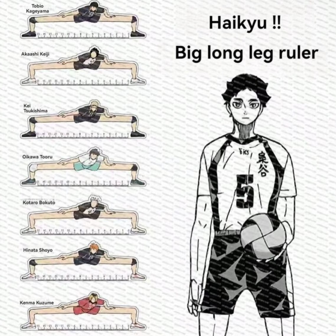排球少年大长腿尺子日向翔阳动漫及川彻排球少年测量尺子孤爪研磨