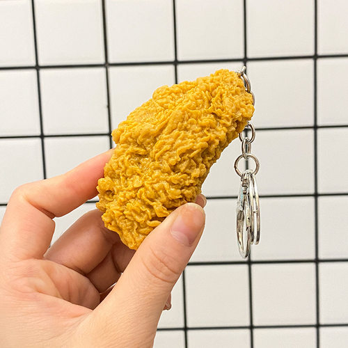 仿真炸鸡挂件材料鸡腿整蛊钥匙扣挂件手机链奥尔良烤鸡翅配件玩具
