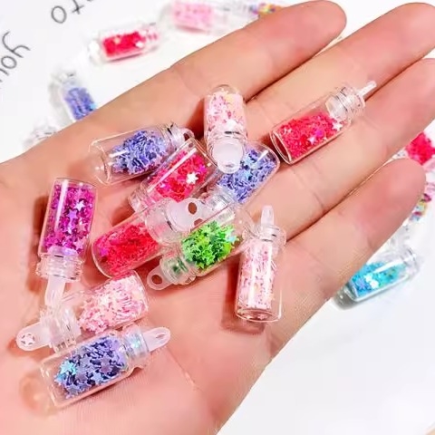 手工材料透明玻璃瓶挂DIY小瓶混装小瓶子小配件材料流沙许愿瓶