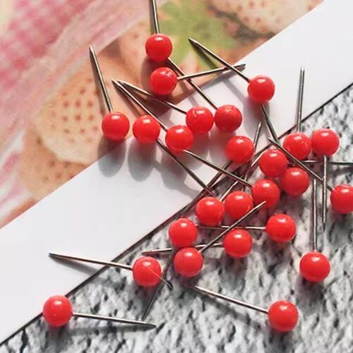 图钉固定地图针线轴服装色选圆头钉圆珠DIY主线红色钓鱼小号