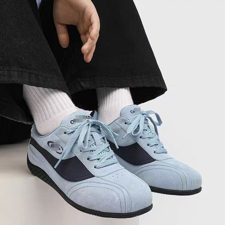 雾霾蓝德训鞋男春夏透气小众百搭厚底增高运动休闲板鞋情侣赛车鞋