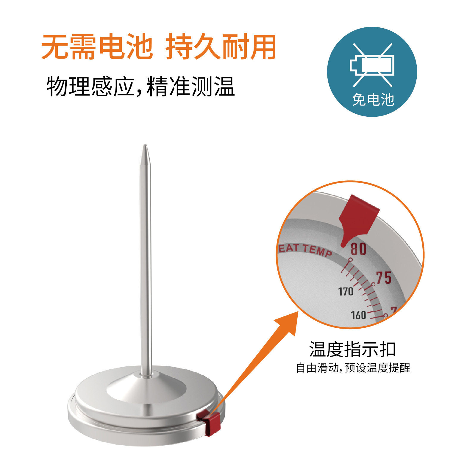 食品温度计电子数显工业烘焙厨房探针式高精度水温油温测量计测温