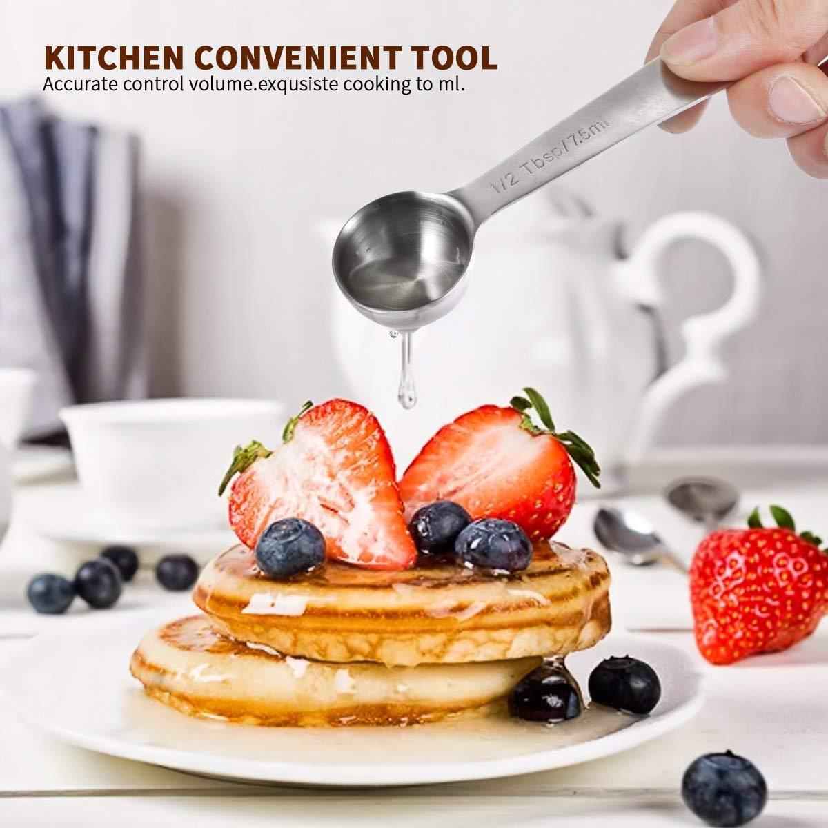 304不锈钢量勺克数勺套装厨房克度刻度计量量匙烘焙家用控限盐勺
