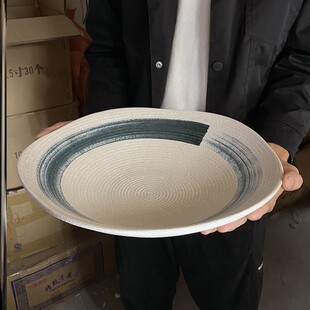 日式陶瓷刺身盘冰盘烤肉海鲜拼盘酒店餐厅自助餐展示盘超大号盘子