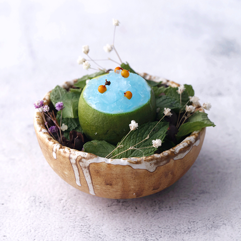 创意陶瓷餐具森系沙漠色汤碗复古手作质感山野餐厅位上分子料理盘