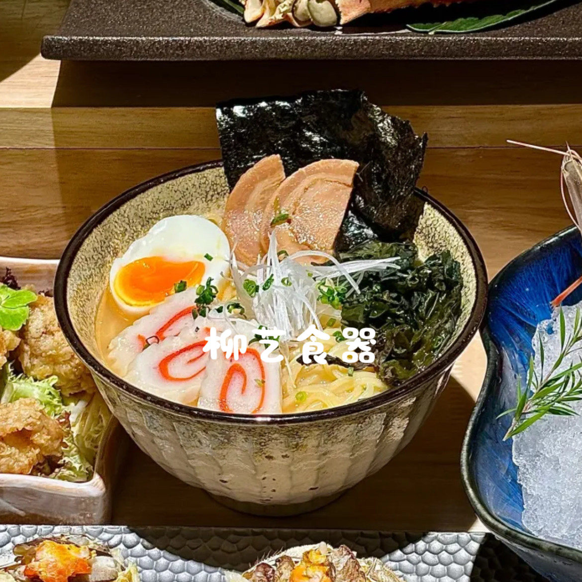 日式陶瓷餐具圆形拉面碗米饭碗茶泡饭碗鳗鱼饭烧肉饭乌冬面多用碗图片