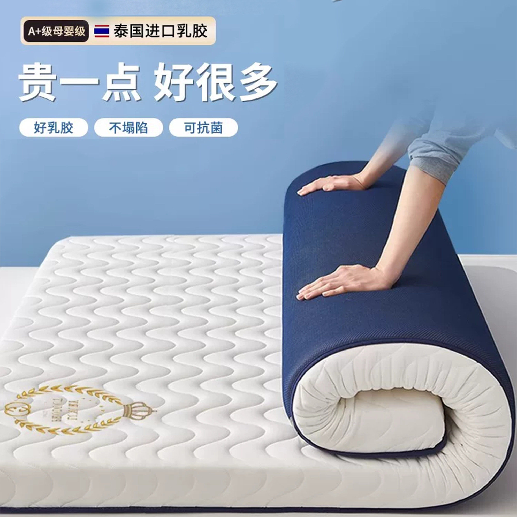 泰国乳胶床垫家用卧室专用被褥地铺学生宿舍90x190单人榻榻米软垫